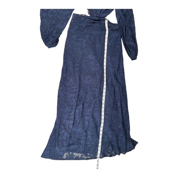 ASTR the Label Cutout Burnout Floral Dress NWT Size XS Blue Open Back High Neck - Picture 6 of 13